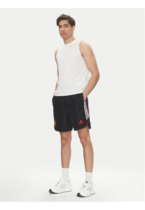 Adidas - adidas Szorty sportowe Manchester United UBP JF0369 Czarny Regular Fit. Kolor: czarny. Materiał: syntetyk