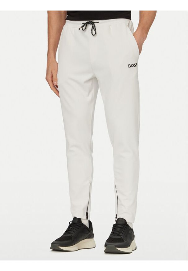 BOSS Spodnie dresowe Toc Spin 50554379 Biały Regular Fit. Kolor: biały. Materiał: syntetyk