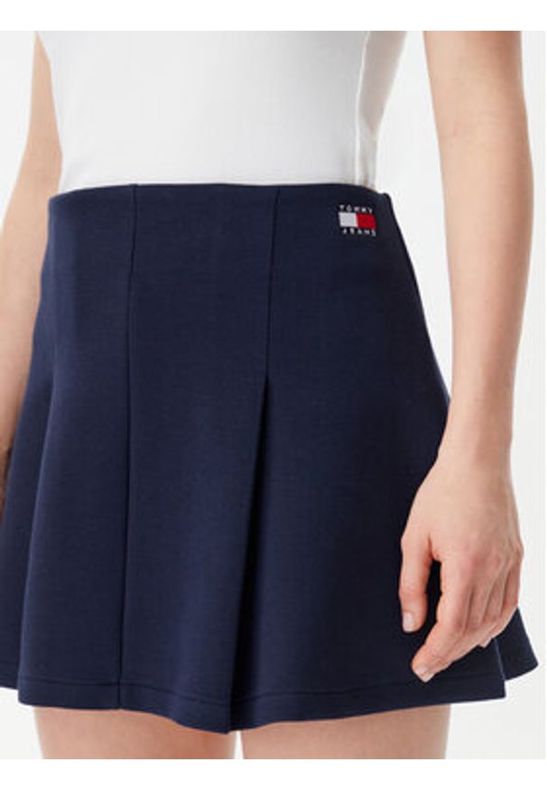 Tommy Jeans Spódnica mini Badge DW0DW20268 Granatowy Regular Fit. Kolor: niebieski. Materiał: syntetyk, bawełna
