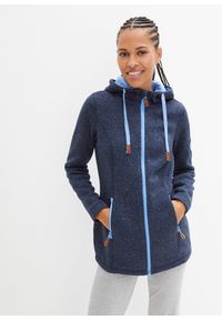 bonprix - Bluza rozpinana z polaru, z kapturem. Typ kołnierza: kaptur. Kolor: niebieski. Materiał: polar #1