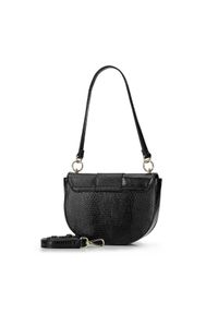 Wittchen - Damska torebka mała z motywem skóry gada. Kolor: czarny. Wzór: paski, aplikacja. Dodatki: z breloczkiem. Materiał: skórzane. Rodzaj torebki: do ręki #4