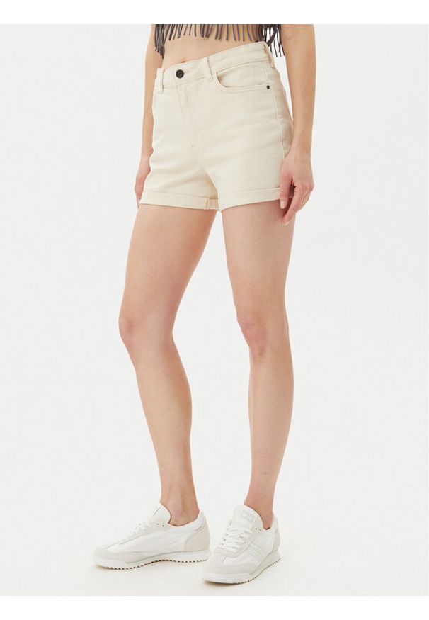 Noisy may - Noisy May Szorty jeansowe Moni 27029546 Beżowy Slim Fit. Kolor: beżowy. Materiał: bawełna