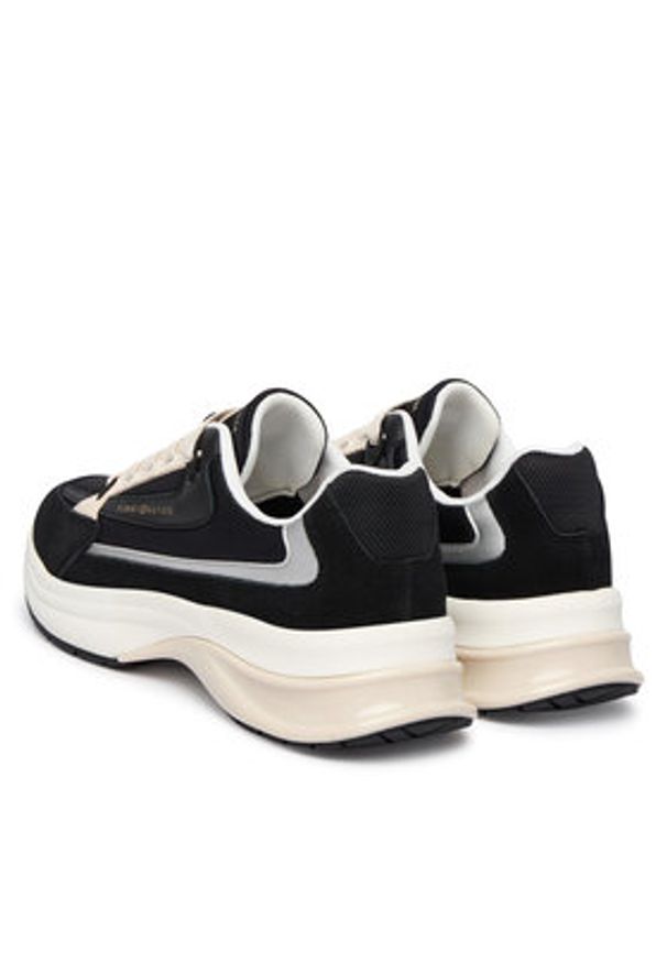 TOMMY HILFIGER - Tommy Hilfiger Sneakersy Th Sporty Chic Runner FW0FW09187 Czarny. Kolor: czarny. Materiał: zamsz, skóra