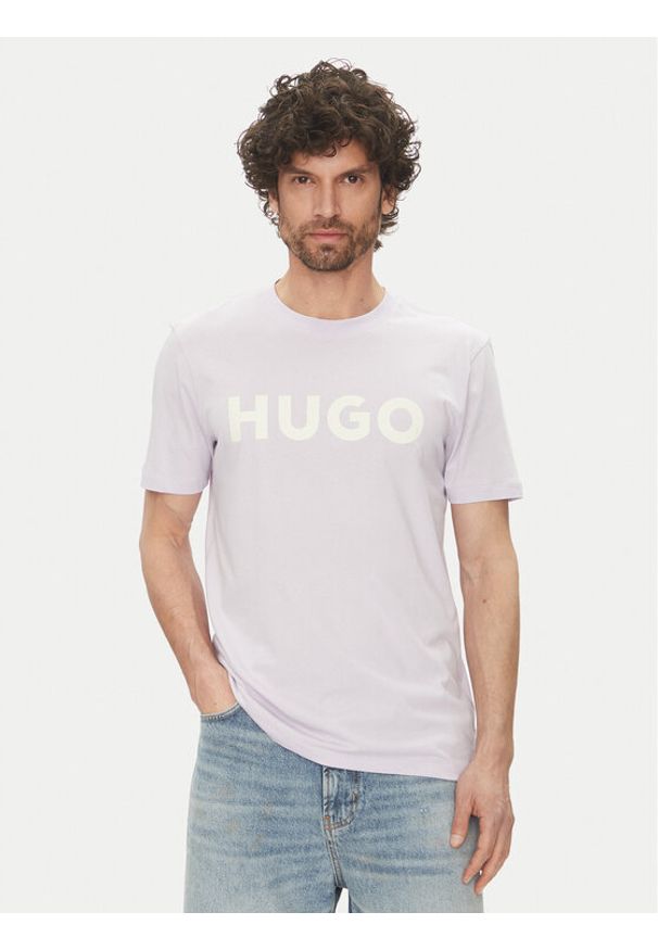 Hugo - HUGO T-Shirt Dulivio 50467556 Fioletowy Regular Fit. Kolor: fioletowy. Materiał: bawełna
