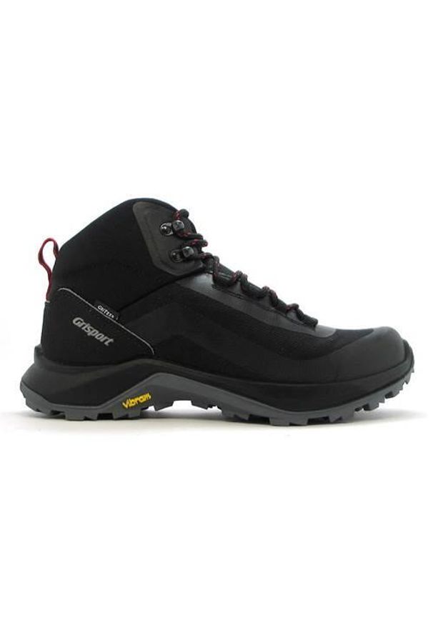 Buty trekkingowe męskie Grisport Amarcord 120. Wysokość cholewki: za kostkę. Zapięcie: sznurówki. Kolor: czarny. Materiał: materiał, syntetyk. Szerokość cholewki: normalna