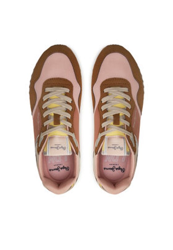Pepe Jeans Sneakersy PLS4002 Brązowy. Kolor: brązowy. Materiał: materiał