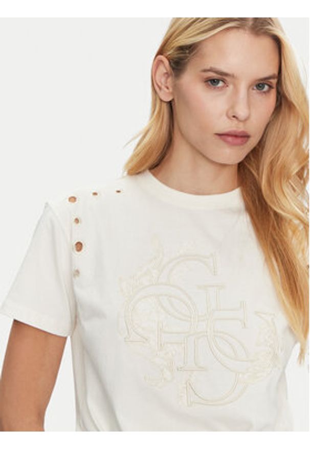 Guess Bluzka W5GI18 I3Z14 Écru Regular Fit. Materiał: bawełna