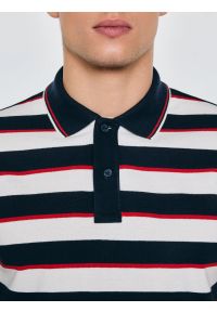 Big-Star - Koszulka męska polo w paski granatowo-biała Seulis 100. Okazja: na co dzień. Typ kołnierza: polo. Kolor: biały. Materiał: dzianina, bawełna, żakard. Wzór: paski. Styl: casual, elegancki, sportowy, klasyczny #4