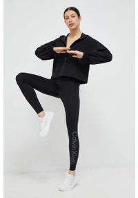 Calvin Klein Performance bluza treningowa Essentials kolor czarny z kapturem gładka. Typ kołnierza: kaptur. Kolor: czarny. Materiał: materiał. Długość: krótkie. Wzór: gładki #3