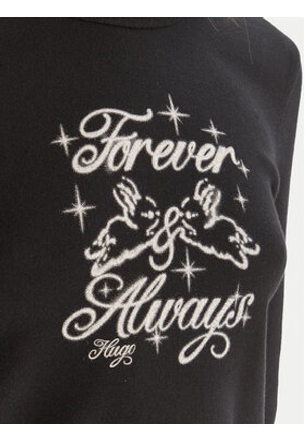 Hugo - HUGO Bluzka Duspark 50550132 Czarny Slim Fit. Kolor: czarny. Materiał: bawełna