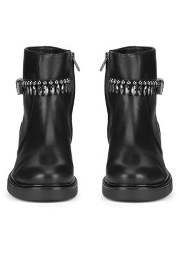 Eva Minge Botki WGA3305-1Z Czarny. Kolor: czarny. Materiał: skóra