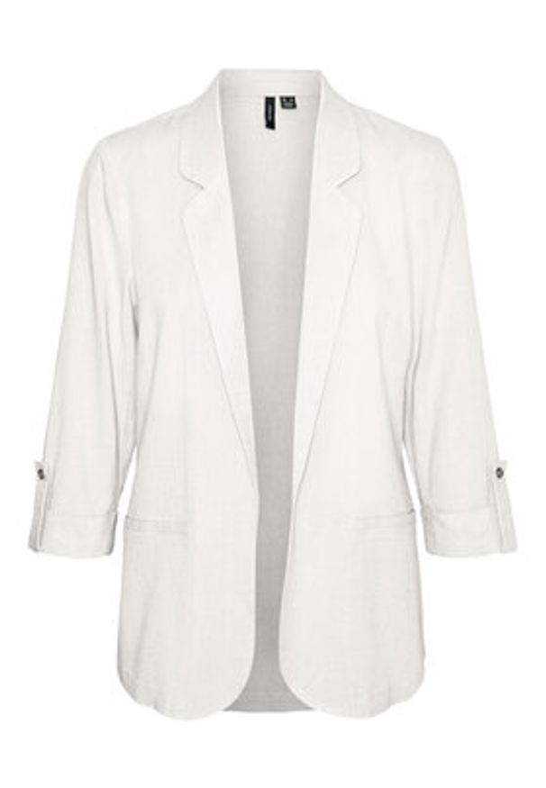 Vero Moda Marynarka Jesmilo 10279700 Biały Regular Fit. Kolor: biały. Materiał: wiskoza, len