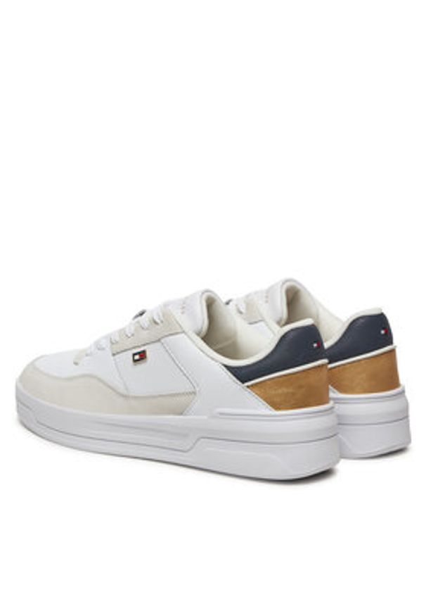 TOMMY HILFIGER - Tommy Hilfiger Sneakersy Essent Basket FW0FW08615 Biały. Kolor: biały. Materiał: skóra
