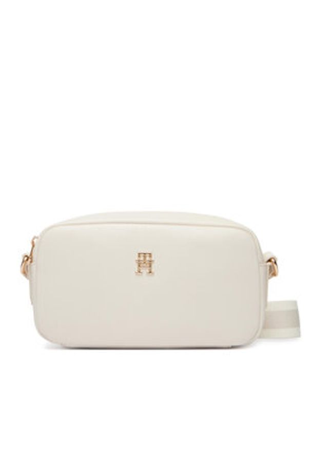 TOMMY HILFIGER - Tommy Hilfiger Torebka Th Essential Camera Bag AW0AW18370 Beżowy. Kolor: beżowy. Materiał: skórzane