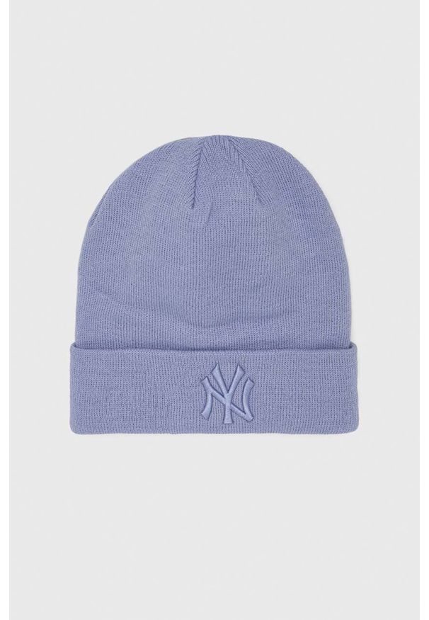 New Era czapka kolor fioletowy z grubej dzianiny. Kolor: fioletowy. Materiał: dzianina