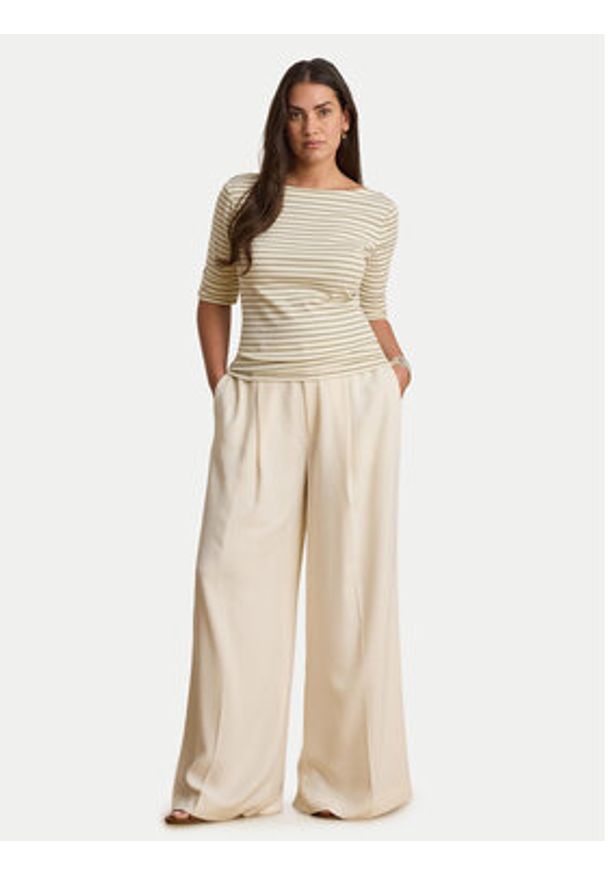 Lauren Ralph Lauren - LAUREN RALPH LAUREN Bluzka Judy 200P13919002 Beżowy Regular Fit. Kolor: beżowy. Materiał: bawełna