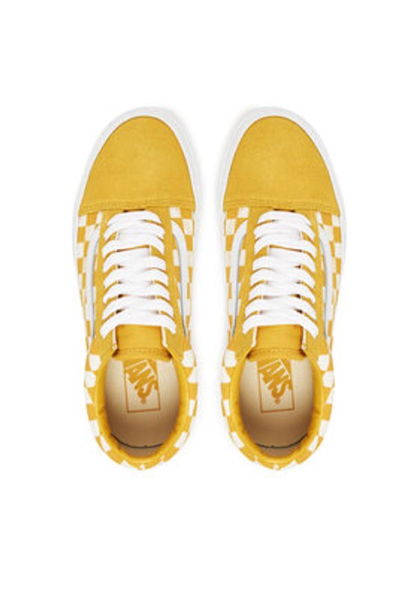 Vans Tenisówki Old Skool Checkerboard VN000DB3ZX71 Żółty. Kolor: żółty. Materiał: materiał