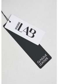 Answear Lab płaszcz skórzany answear.LAB X kolekcja limitowana NO SHAME damski kolor czarny przejściowy niezapinany. Kolor: czarny. Materiał: skóra. Styl: wakacyjny