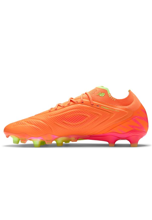 Korki męskie New Balance TEKELA ELITE FG V5 ST1FLTE5 – pomarańczowe. Kolor: pomarańczowy. Materiał: włókno. Szerokość cholewki: normalna