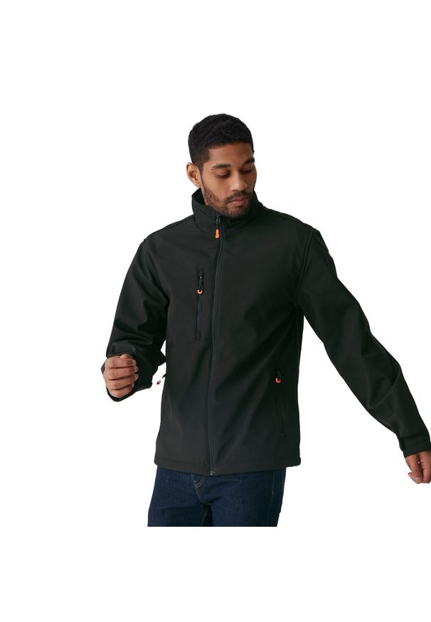 Regatta - Męska Ocieplana Kurtka Soft Shell Thermogen. Kolor: czarny. Sport: turystyka piesza