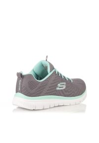 skechers - Buty treningowe damskie Skechers Bobssquad Breeze Way. Zapięcie: sznurówki. Kolor: szary. Materiał: syntetyk, tkanina, materiał. Szerokość cholewki: normalna