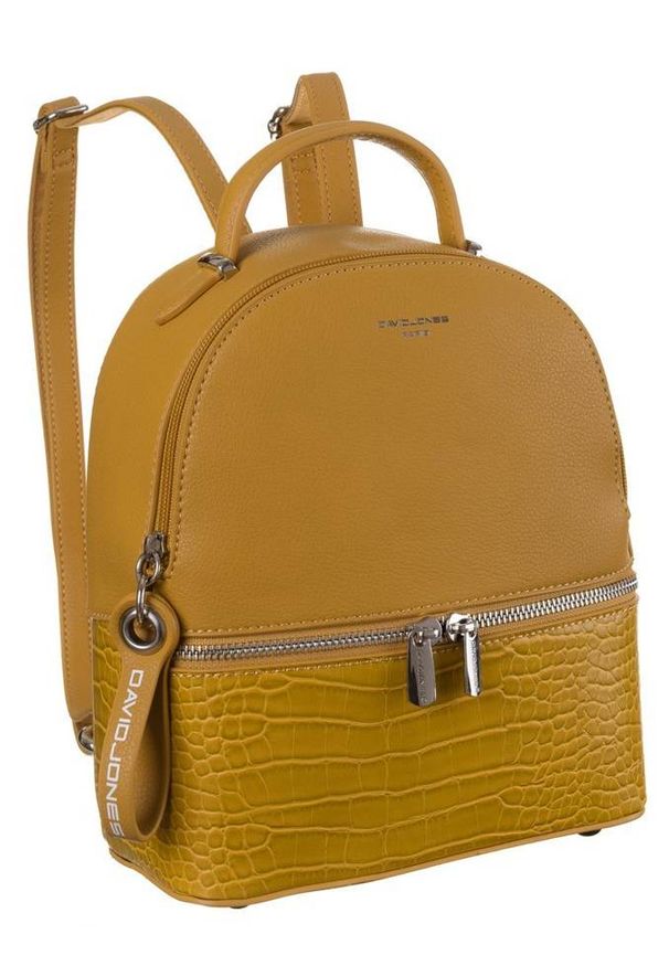 DAVID JONES - Plecak damski żółty David Jones 6269-1 YELLOW. Kolor: żółty. Materiał: skóra ekologiczna. Styl: elegancki