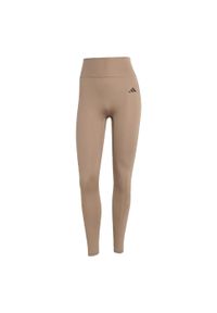 Adidas - Legginsy 7/8 bez szwu z przodu Optime Essentials. Kolor: brązowy. Technologia: ClimaCool (Adidas). Wzór: gładki