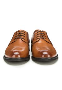 Wittchen - Męskie derby skórzane. Nosek buta: okrągły. Kolor: brązowy. Materiał: skóra #5
