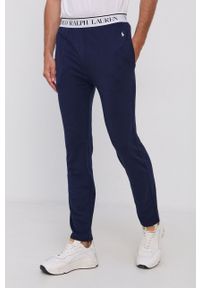 Polo Ralph Lauren Spodnie piżamowe męskie kolor granatowy gładkie. Kolor: niebieski. Materiał: dzianina. Wzór: gładki