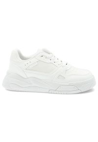 Big-Star - Białe Klasyczne Sneakersy Damskie Big Star. Okazja: na co dzień, na spacer. Zapięcie: sznurówki. Kolor: biały. Materiał: syntetyk, materiał. Sport: turystyka piesza #3