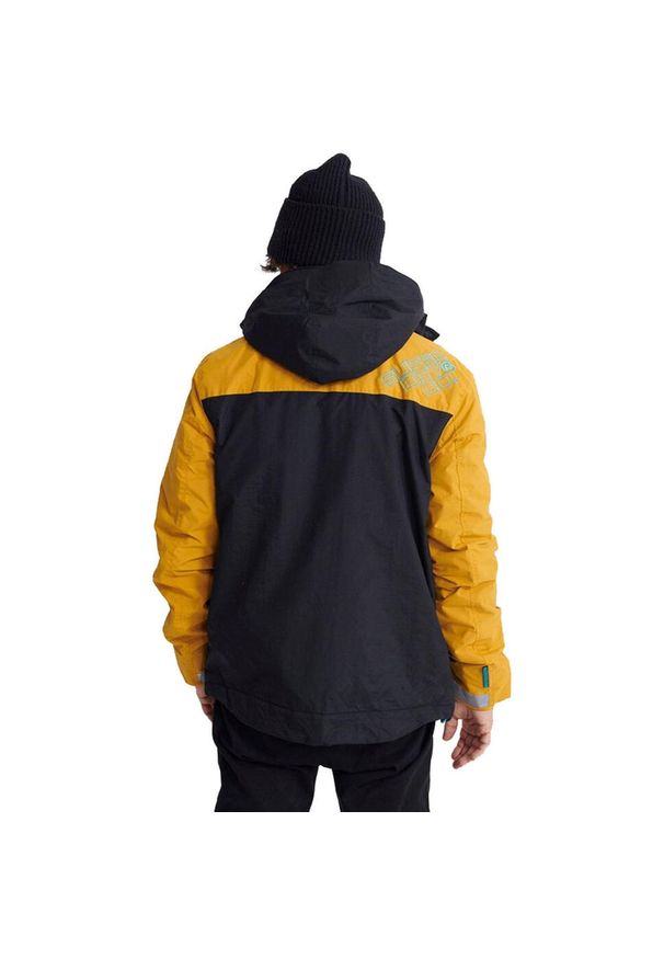 Superdry - Kurtka turystyczna męska Hooded Arctic Attacker. Kolor: czarny, wielokolorowy, żółty. Materiał: nylon. Sezon: zima, jesień. Sport: turystyka piesza