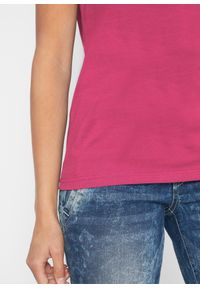 bonprix - Shirt bawełniany, krótki rękaw. Kolor: różowy. Materiał: bawełna. Długość rękawa: krótki rękaw. Długość: krótkie #3