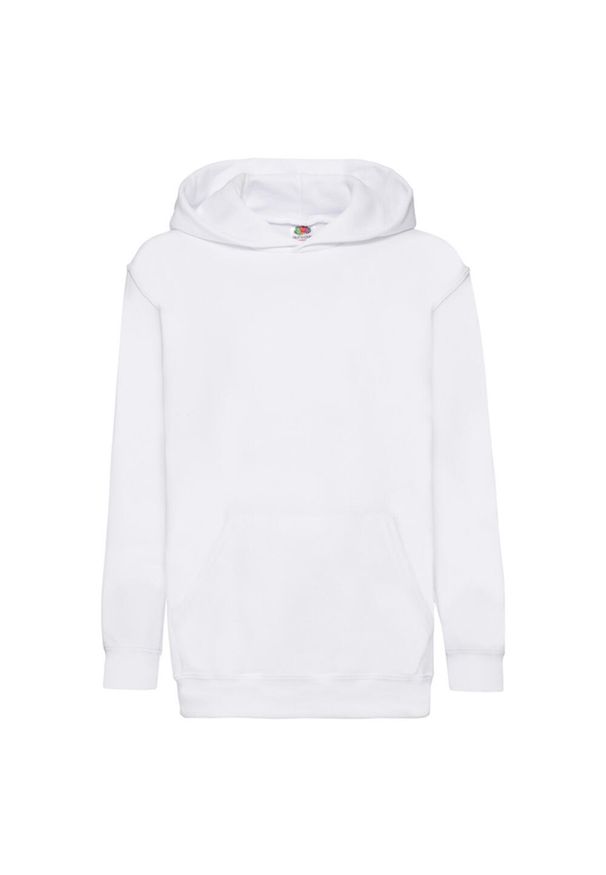 FRUIT OF THE LOOM - Bluza Dziecięca Klasyczna Gładka. Kolor: biały. Wzór: gładki