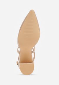 Renee - Ciemnobeżowe Czółenka Vices na Słupku ze Skórzaną Wkładką Ozdobione Paskami Learelia. Okazja: na wesele, na ślub cywilny. Zapięcie: pasek. Kolor: beżowy. Materiał: skóra. Wzór: aplikacja. Obcas: na słupku. Styl: wizytowy. Wysokość obcasa: średni #3