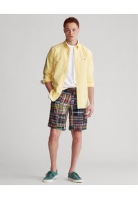 Ralph Lauren - RALPH LAUREN - Żółta koszula Oxford Custom Fit. Okazja: na co dzień. Typ kołnierza: polo. Kolor: żółty. Długość rękawa: długi rękaw. Długość: długie. Wzór: haft, kolorowy. Styl: casual, klasyczny