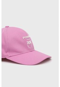 Pinko czapka bawełniana kolor różowy z aplikacją. Kolor: różowy. Materiał: bawełna. Wzór: aplikacja #5
