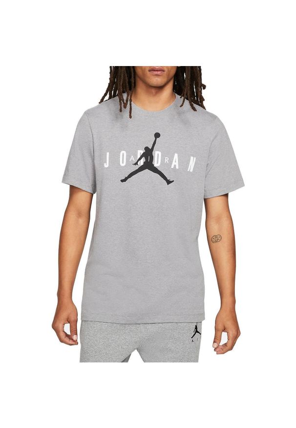 Nike - Koszulka męska nike air jordan wordmark tee carbon heather. Kolor: szary. Sport: koszykówka