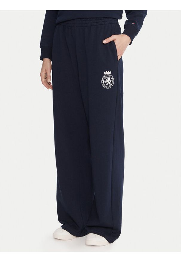 TOMMY HILFIGER - Tommy Hilfiger Spodnie dresowe UW0UW06081 Granatowy Wide Leg. Kolor: niebieski. Materiał: bawełna