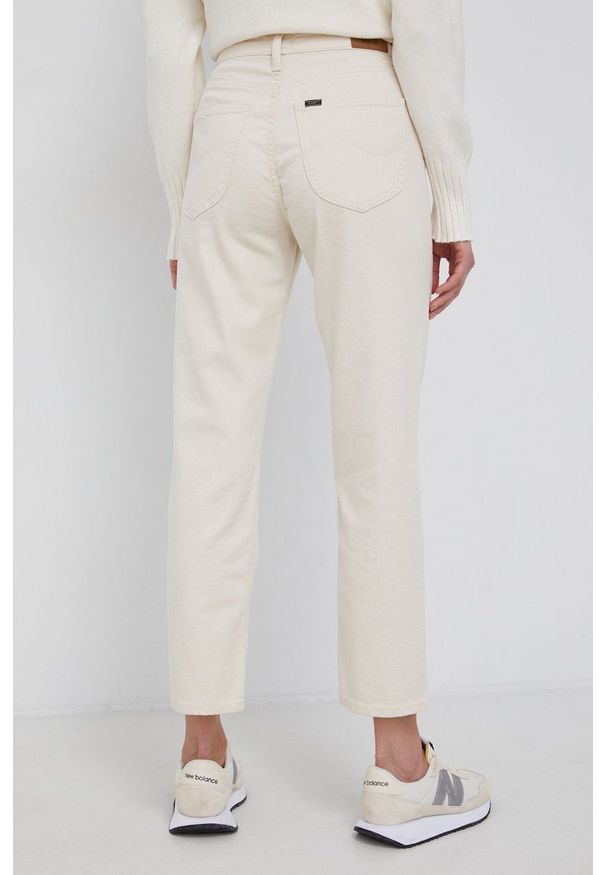 Lee Jeansy Carol damskie high waist. Stan: podwyższony. Kolor: beżowy