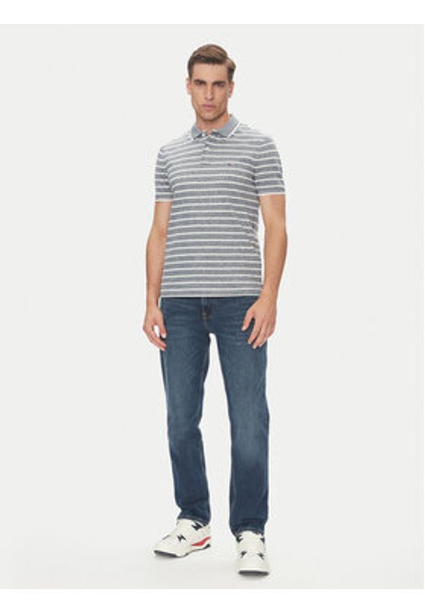 TOMMY HILFIGER - Tommy Hilfiger Polo MW0MW33140 Niebieski Regular Fit. Typ kołnierza: polo. Kolor: niebieski. Materiał: bawełna