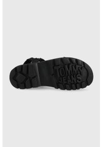 Tommy Jeans sandały męskie kolor czarny. Zapięcie: rzepy. Kolor: czarny. Materiał: materiał, guma. Wzór: gładki #3