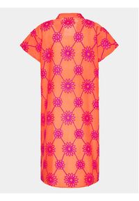 Iconique Sukienka letnia 23-106 Pomarańczowy Regular Fit. Kolor: pomarańczowy. Materiał: bawełna. Sezon: lato