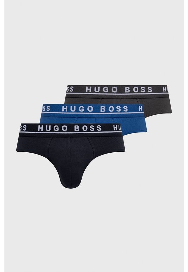 BOSS - Boss Slipy 50325402 (3-pack) męskie. Kolor: niebieski. Materiał: bawełna