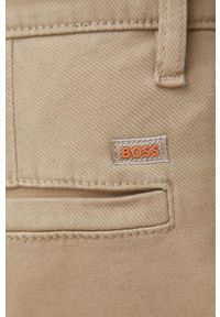 BOSS Orange - Boss Orange spodnie BOSS ORANGE męskie kolor beżowy dopasowane. Kolor: beżowy. Materiał: tkanina #3