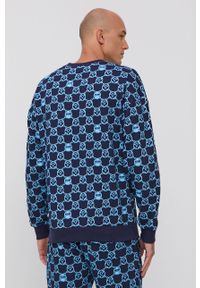 Moschino Underwear Bluza męska wzorzysta. Okazja: na co dzień. Kolor: niebieski. Materiał: dzianina. Styl: casual