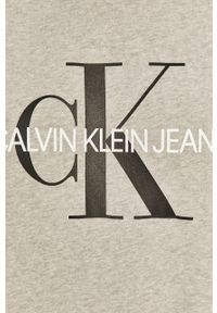 Calvin Klein Jeans - Bluza bawełniana J20J207877. Kolor: szary. Materiał: bawełna. Długość rękawa: długi rękaw. Długość: długie. Wzór: nadruk #4