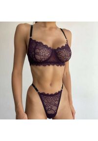 Intica - Zestaw bielizny koronkowej na specjalne okazje Annarosa. Kolor: fioletowy. Materiał: koronka #5