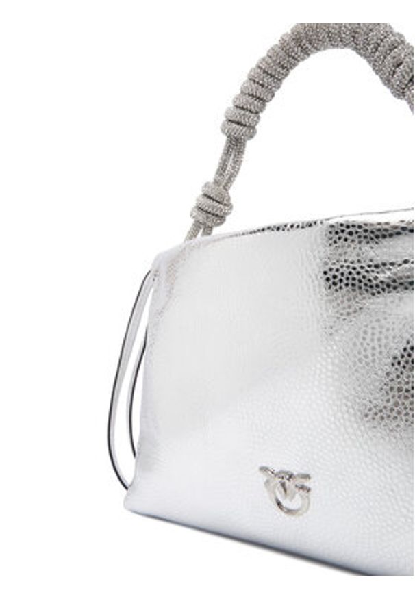 Pinko - PINKO Torebka Mini Clutch+Manico SP Al 25-26 PLTT 105908 A2WD Srebrny. Kolor: srebrny. Materiał: skórzane