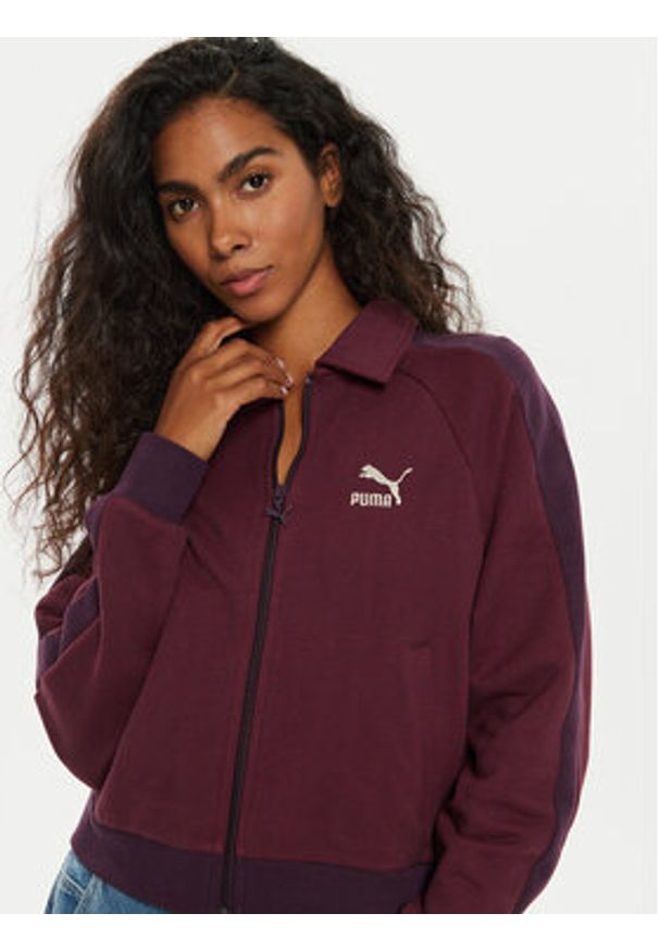 Puma Bluza T7 626797 Fioletowy Relaxed Fit. Kolor: fioletowy. Materiał: bawełna