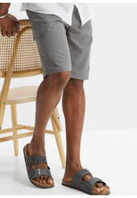 bonprix - Bermudy bojówki z mikrofazy, regular fit. Kolor: szary